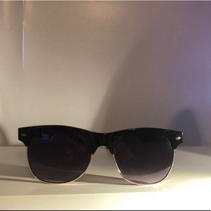 black gradient lens half-rim sunglasses